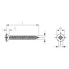 DIN7983Z Raised countersunk tapping screw with Pozidriv cross recess Stainless steel A4